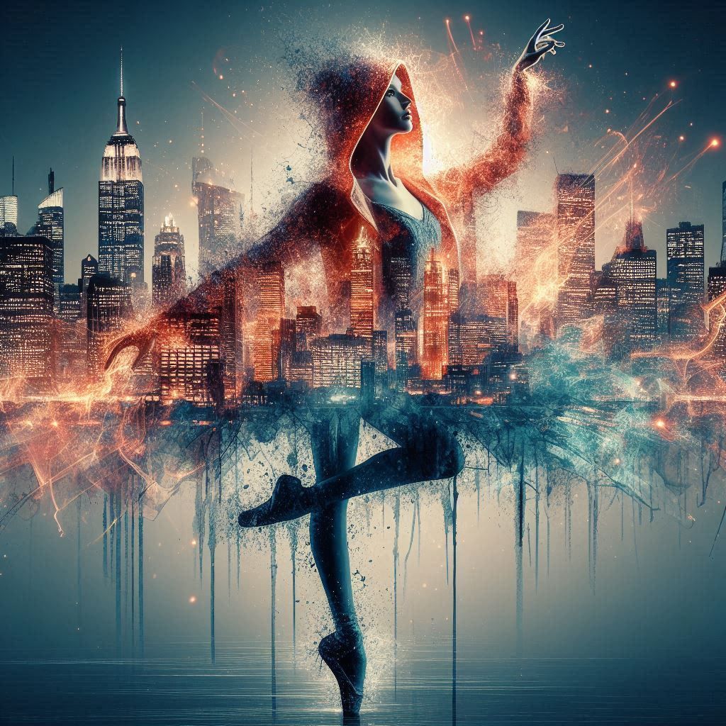 double exposure beautiful fantasy DALL-E 3 portrait landscap...