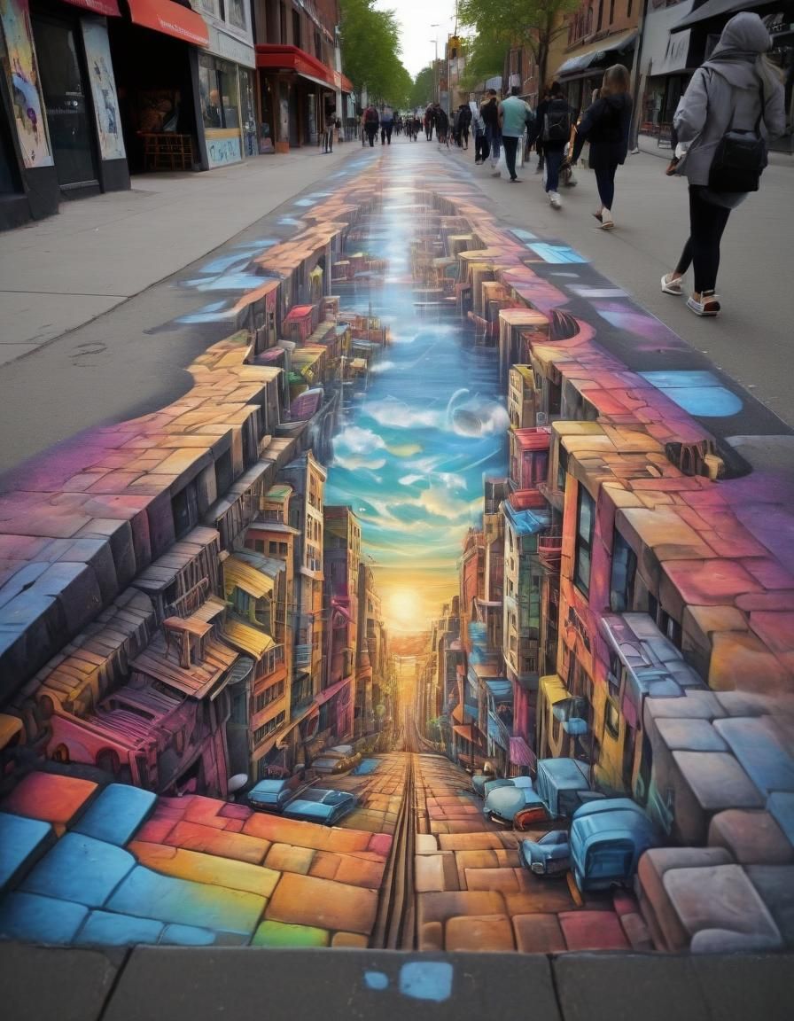 "A visually stunning street chalk art  by @Enid