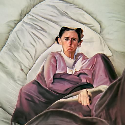 Sitting in bed feeling sad