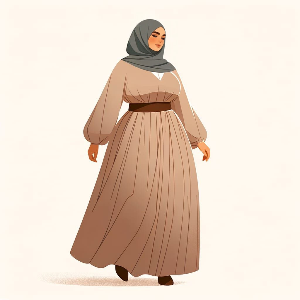 Confident Woman Embodying Body Positivity in Modest Attire