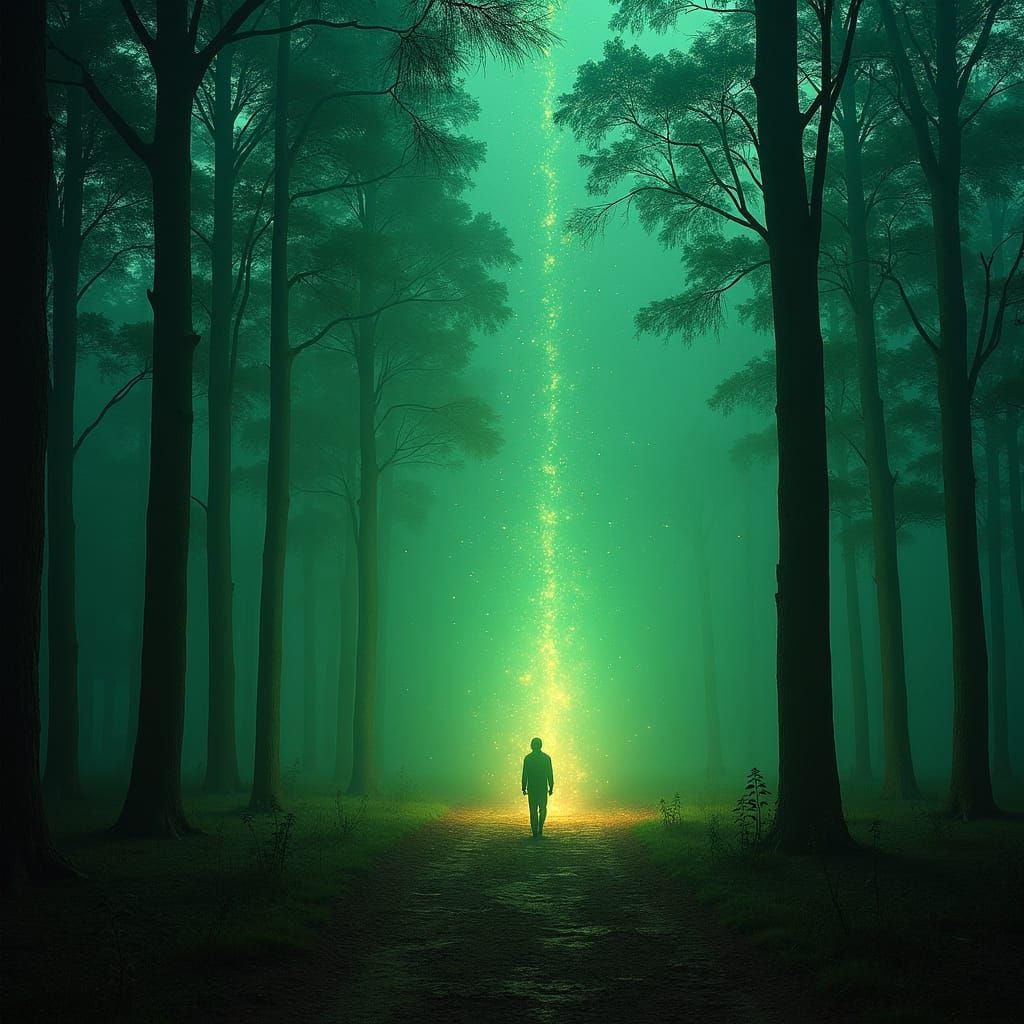 een hyperrealistische regendruppel met een wereld vol magie in 