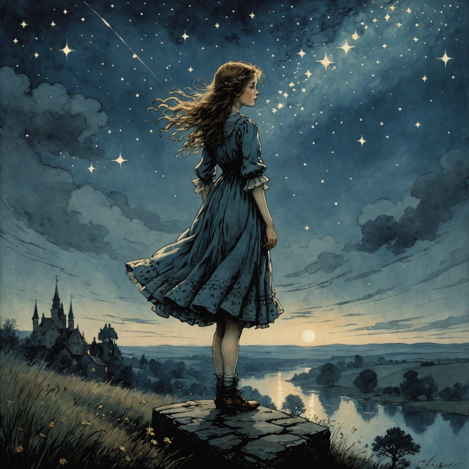 Stars And The Night Wind (7 likes)  by @Hesione