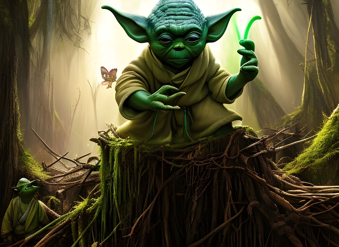 Yoda Swamp Booty - AI Generated Artwork - NightCafe Creator