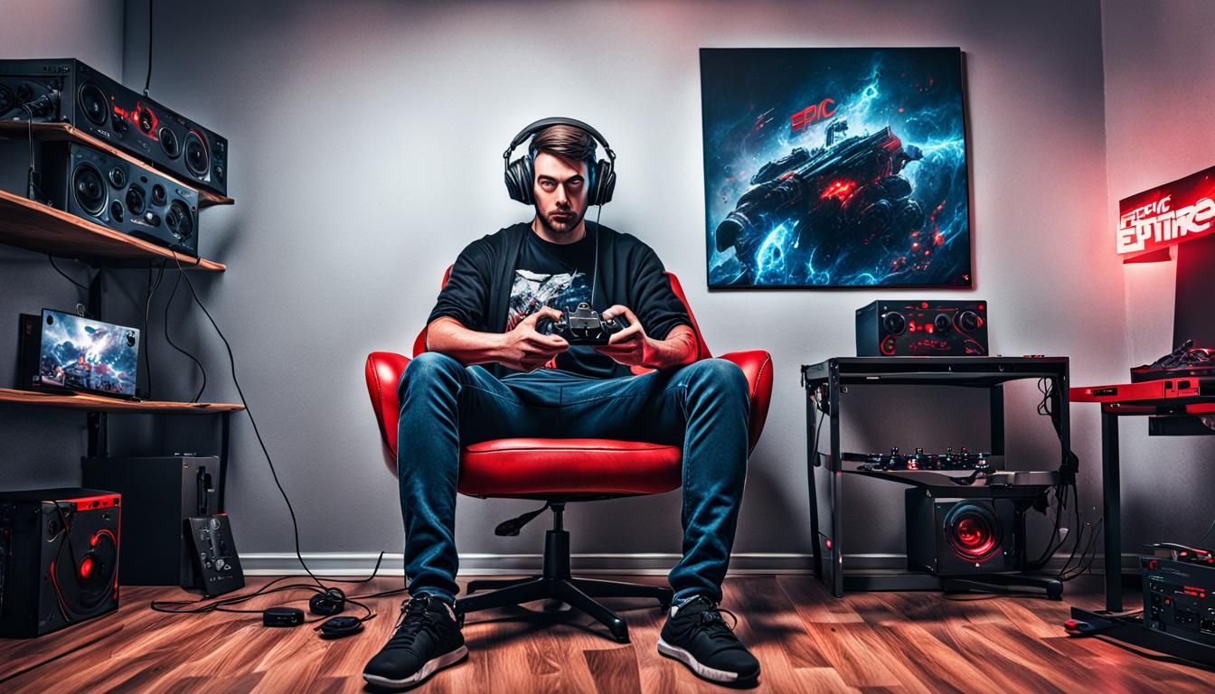 This name “ROD GAMES” with Red letter, on background wall, a...