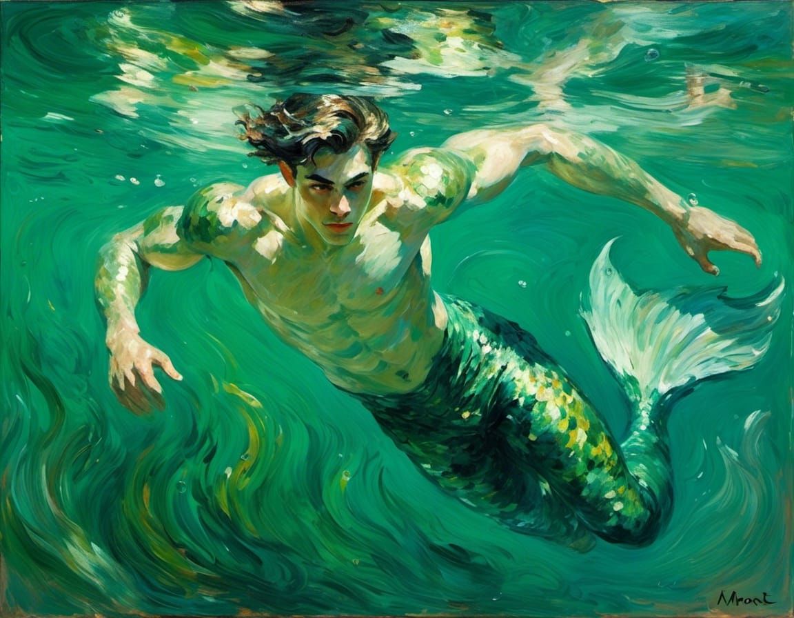 oil painting by Claude Monet style, texture painting. 18 year old ...