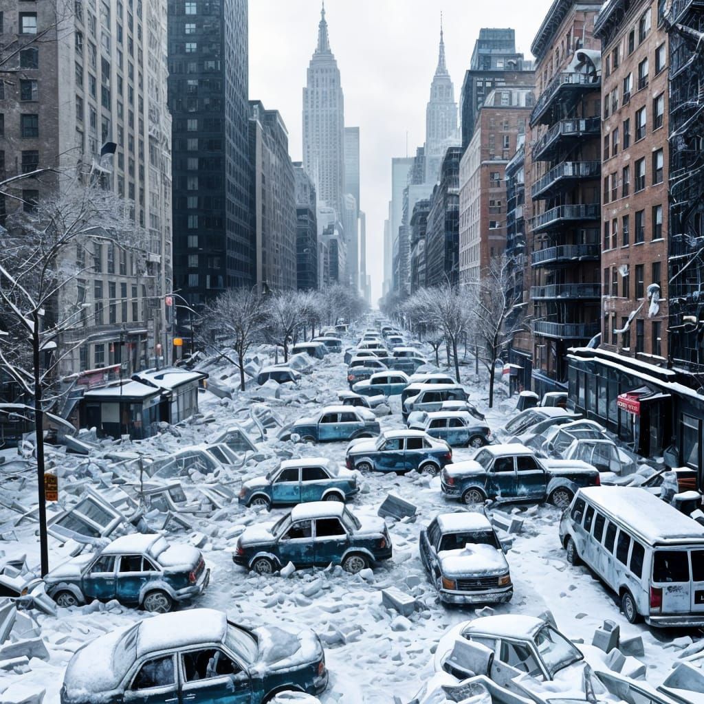 Apocalyptic New York all frozen up  by @El Sombro