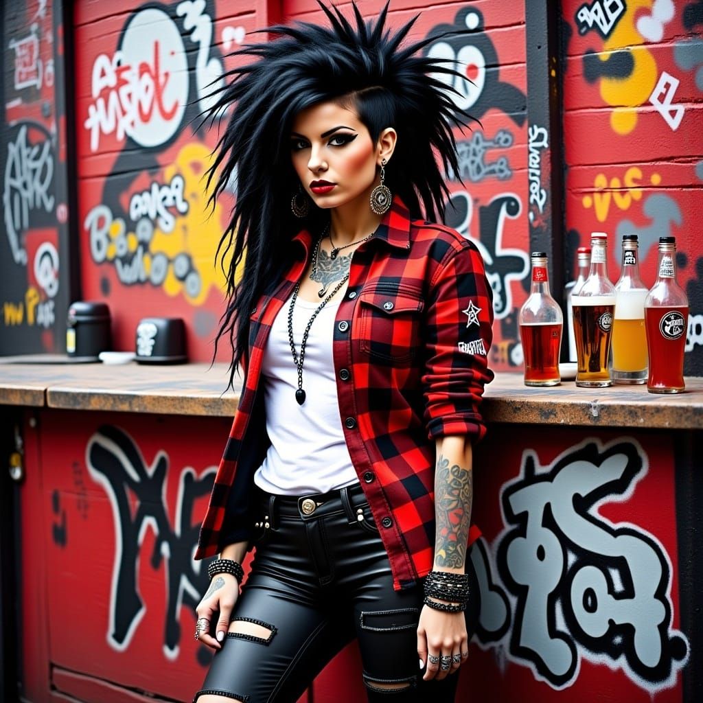 <lora:Punk Flux:1.0> 