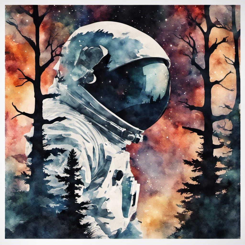 Astronaut in Woods Double Exposure - AI Generated Artwork - NightCafe ...