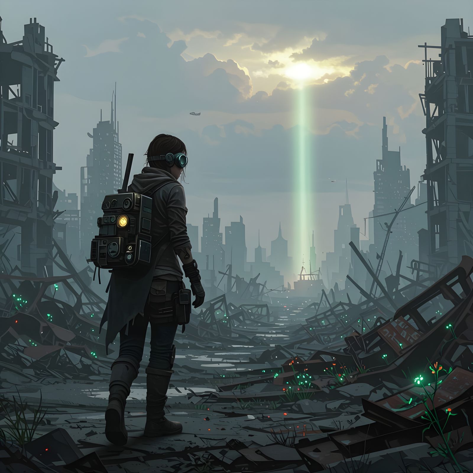 Hope Amidst Ruins: Post-Apocalyptic Digital Art