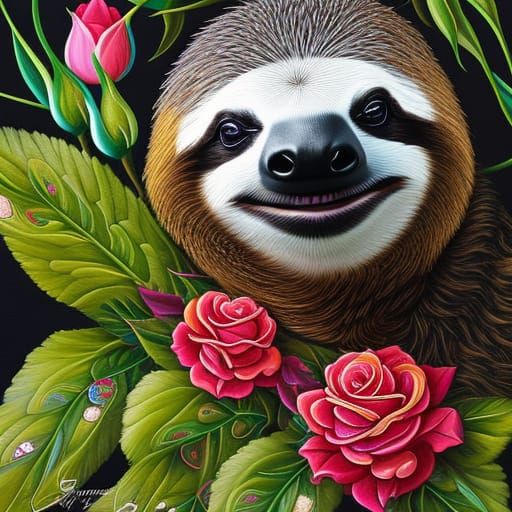  happy smiling sloth   by @Inner-Healing