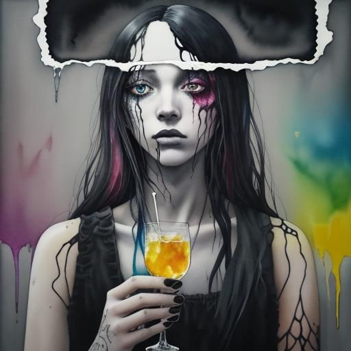 Emo Lemonade , a black glass in The silence of grey concrete...