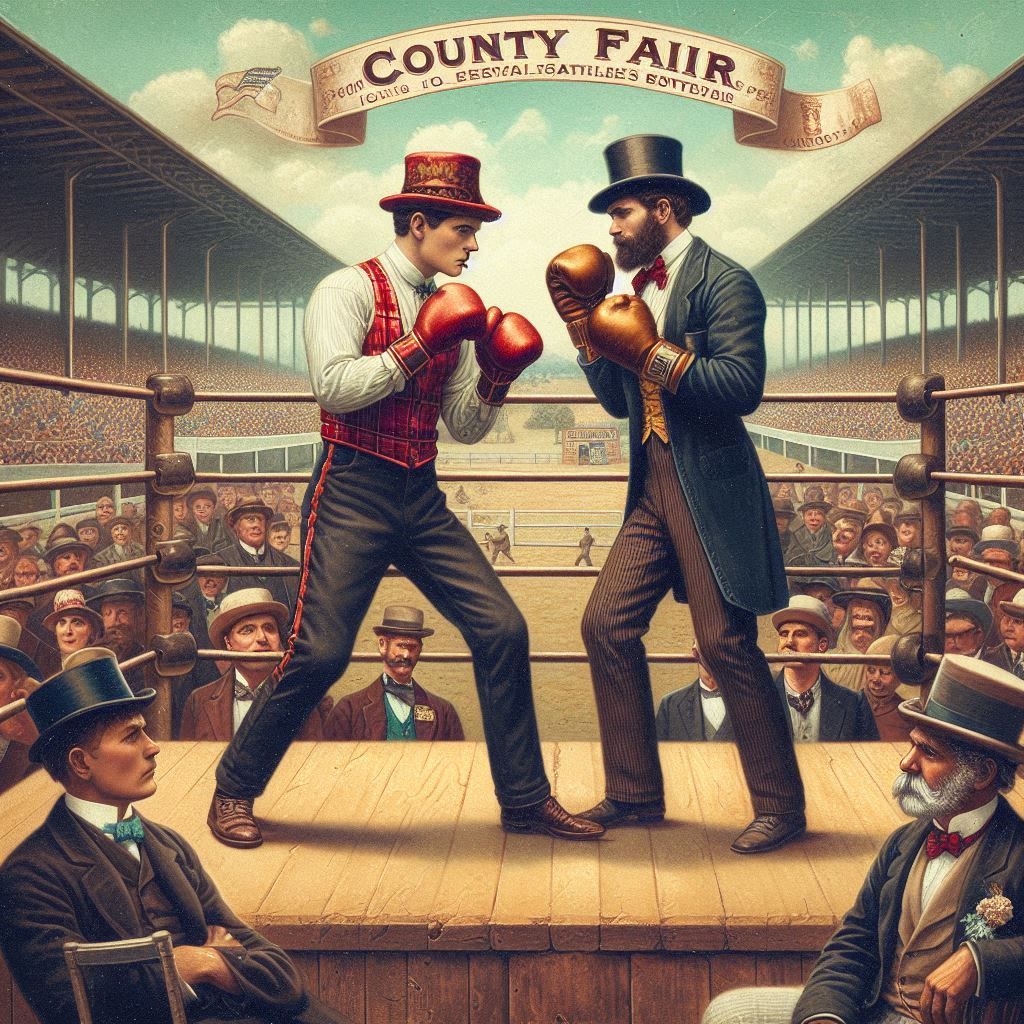 Formal Poster for The 1889 Title Boxing Match Tonight