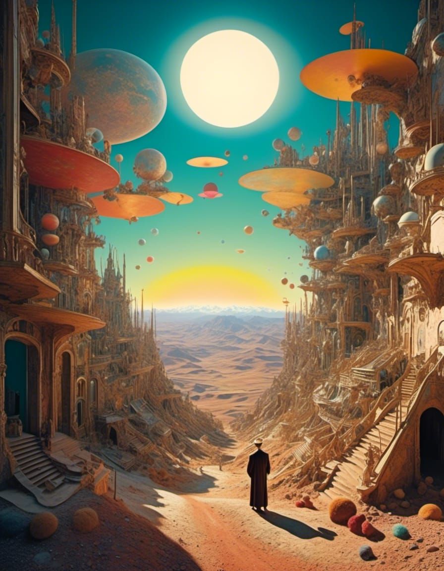 Post-Apocalyptic Naive Art in Picasso-esque Composite Photog...