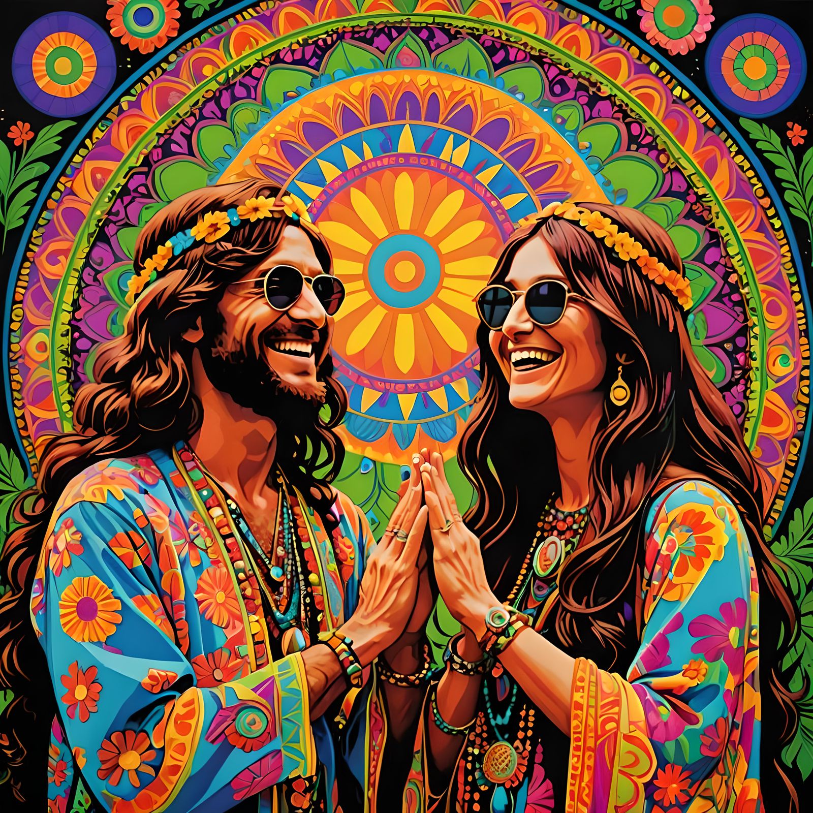 Happy 420 Flower Children 🌻 AI Generated Artwork NightCafe Creator