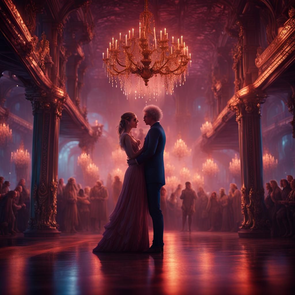 There they where staring across the dance floor, they looked...