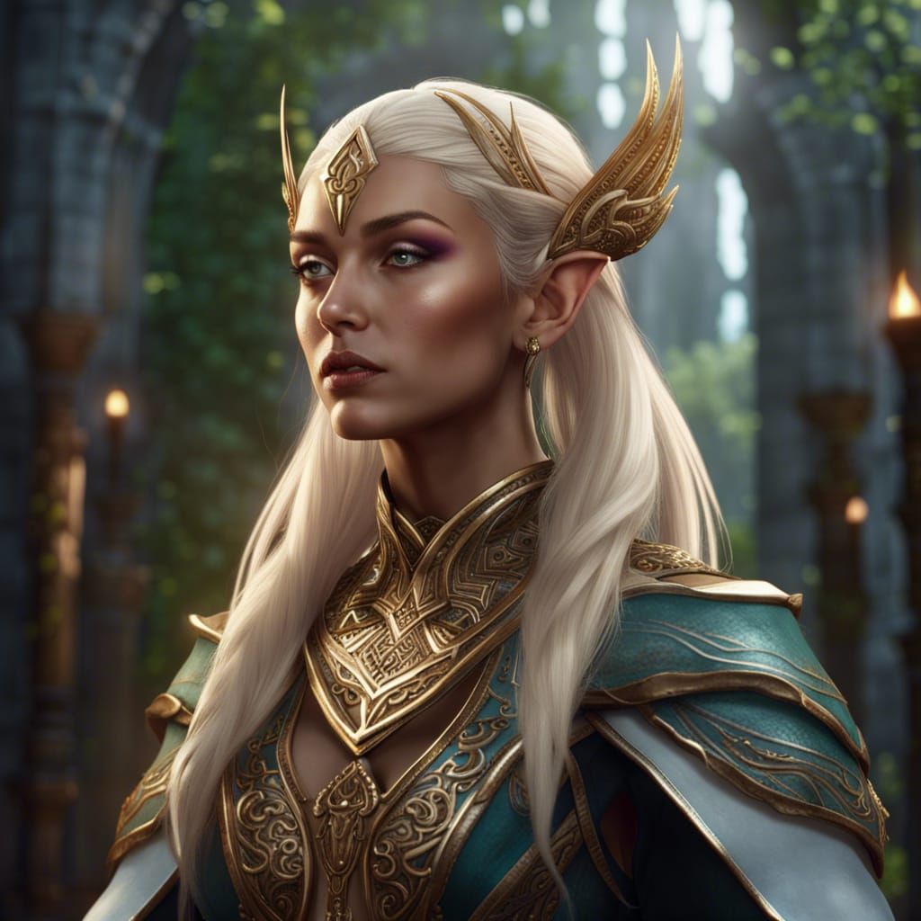 Elf Woman Priest Blond - Ai Generated Artwork - Nightcafe Creator