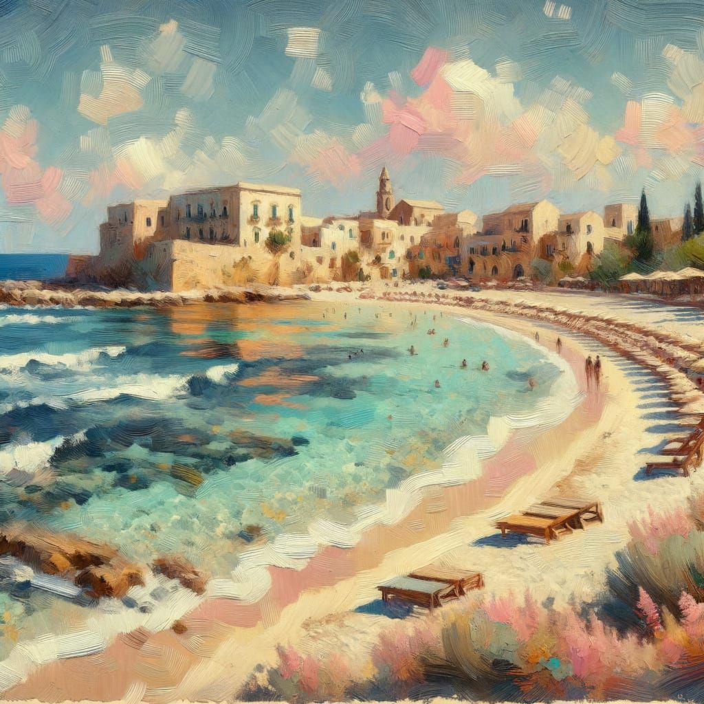 the charming beach and pink sea of the island of marsala in sicily