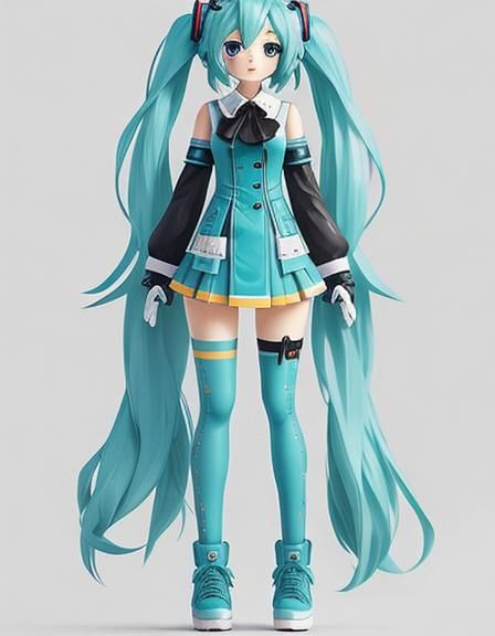 Light European hot girl style Miku(cute art style)(character design ...