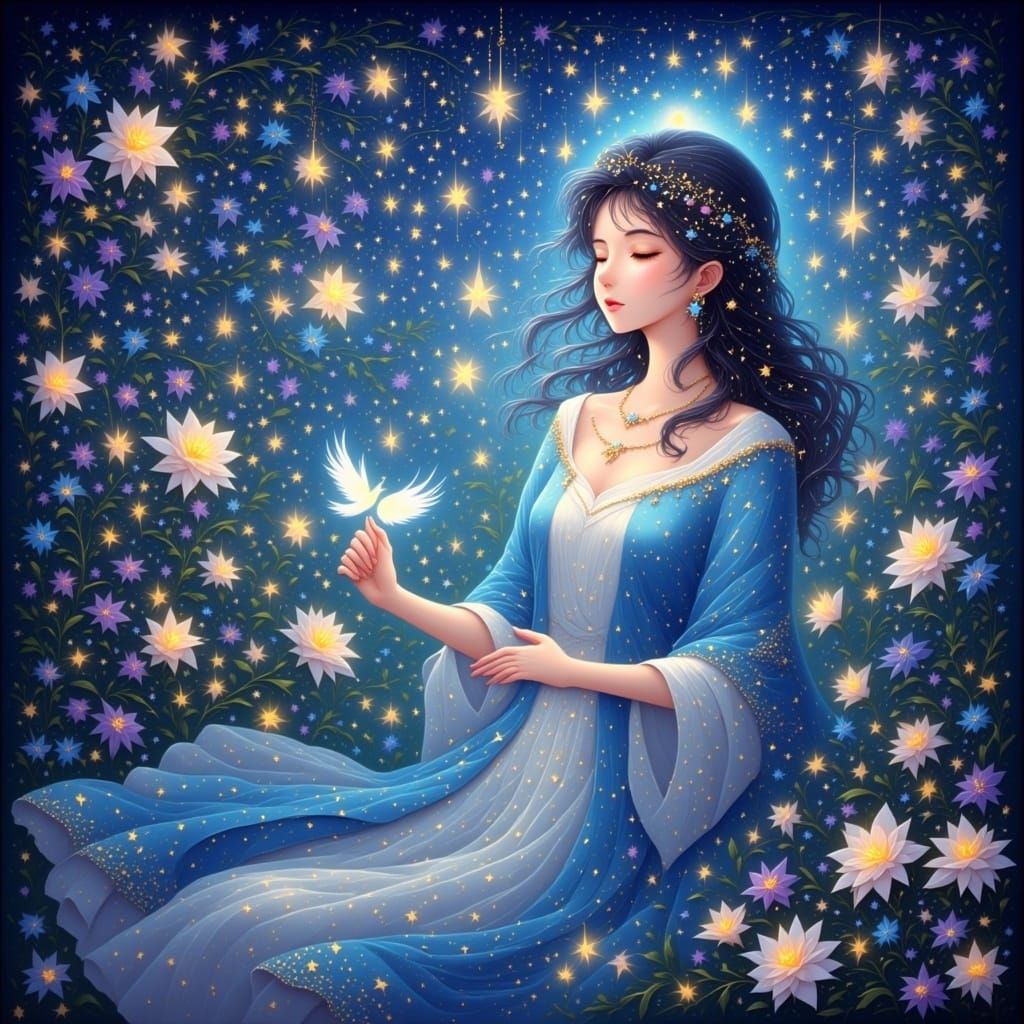 In the palace of eternal time,
She sings a lullaby, a sacred...