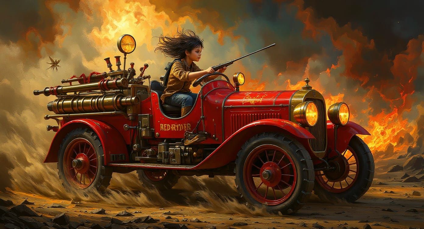 My Red Ryder Fire Engine  by @Dorkish