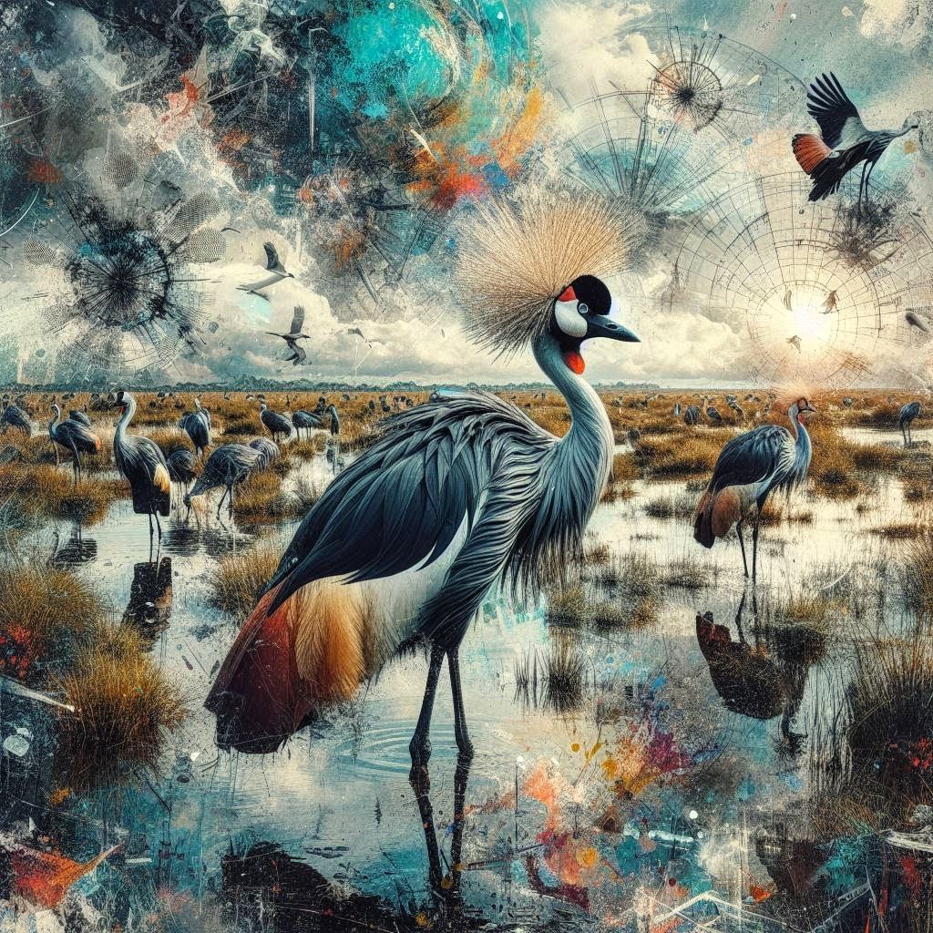 Grey Crowned Crane  by @daarling