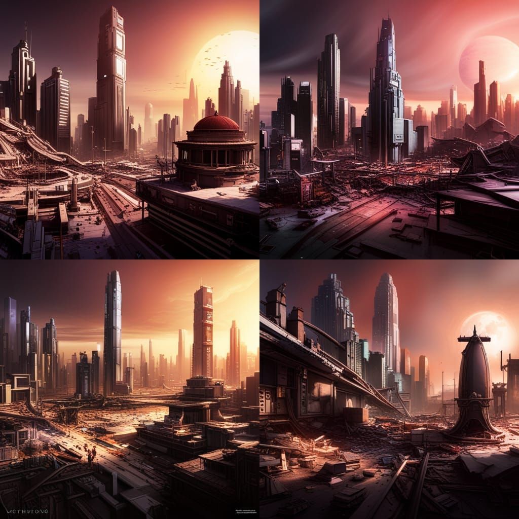 Perú en el futuro con ciudades cyberpunk semi destruidas
