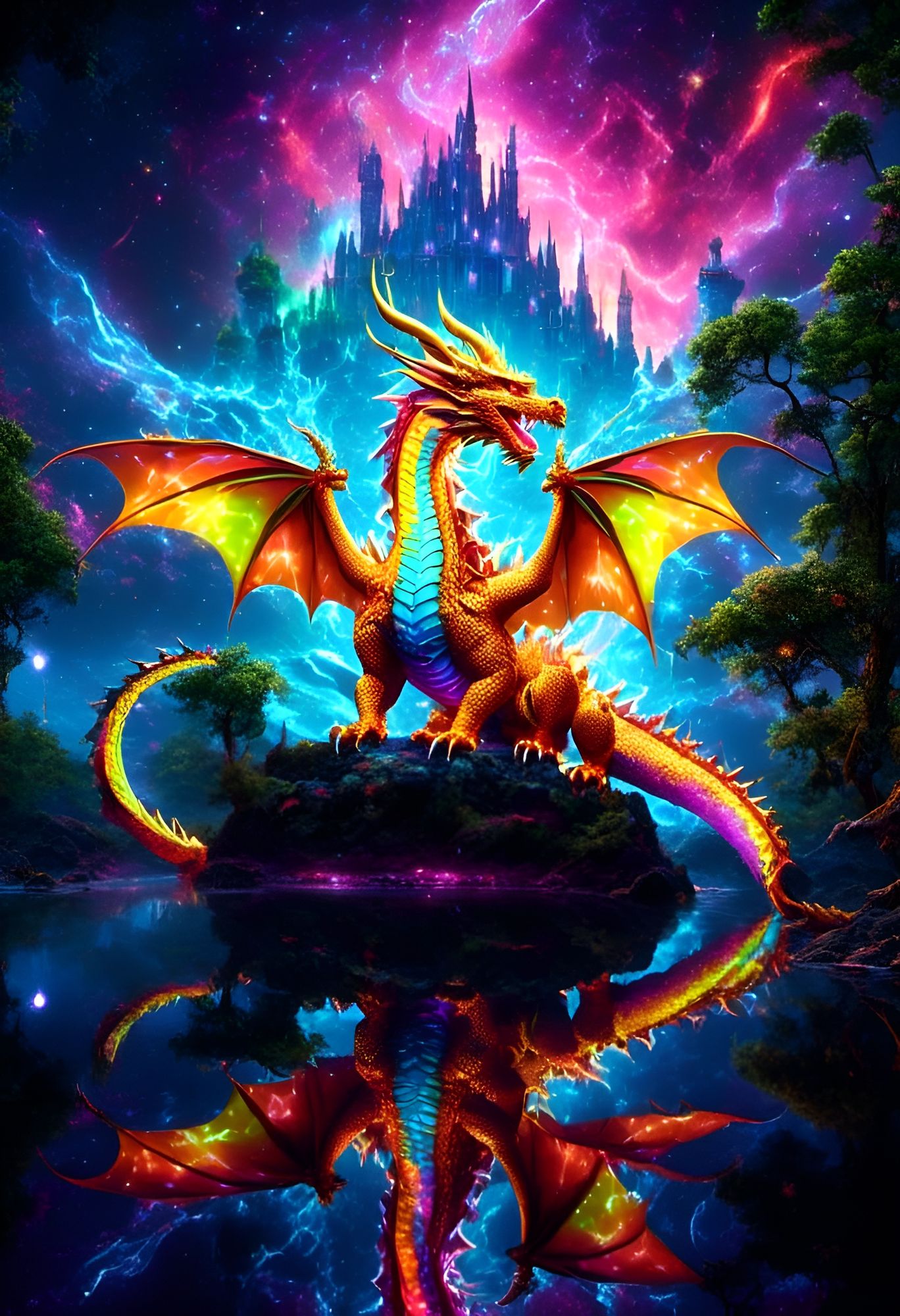 Cosmic Neon Dragon 