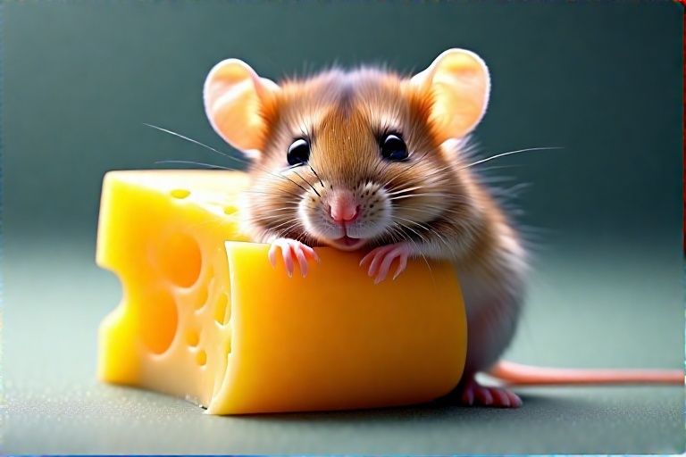 Shy Mouse with Cheese