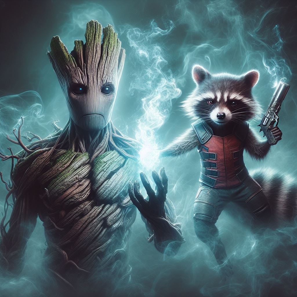 Groot and rocket raccoon: ghost hunters