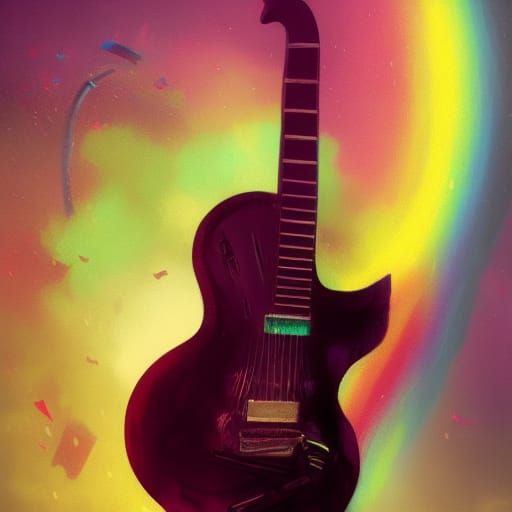 rainbow guitar rock - AI Generated Artwork - NightCafe Creator