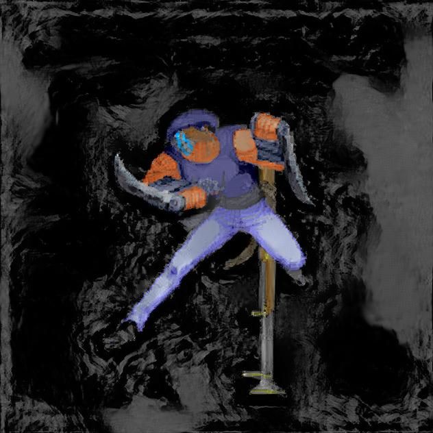 Masked mime fighter who brought both a sword and gun to a swordfight, deviantart concept art