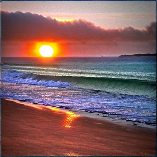 Beautiful cornish beach sunset