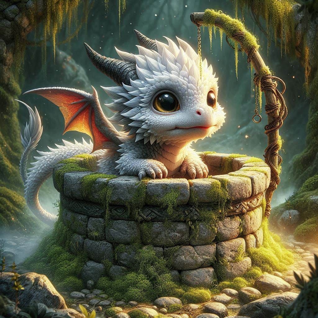 Baby Dragon in Magic Well