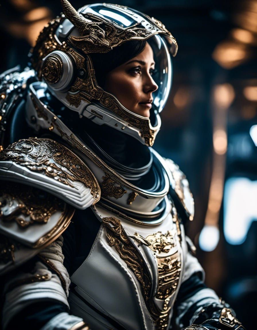 <lora:LapiFuturism:1.0> dragonborn tempest cleric in spacesuit : high contrast shots, lightning arc :: 8k resolution, neo - renaissance :: c...