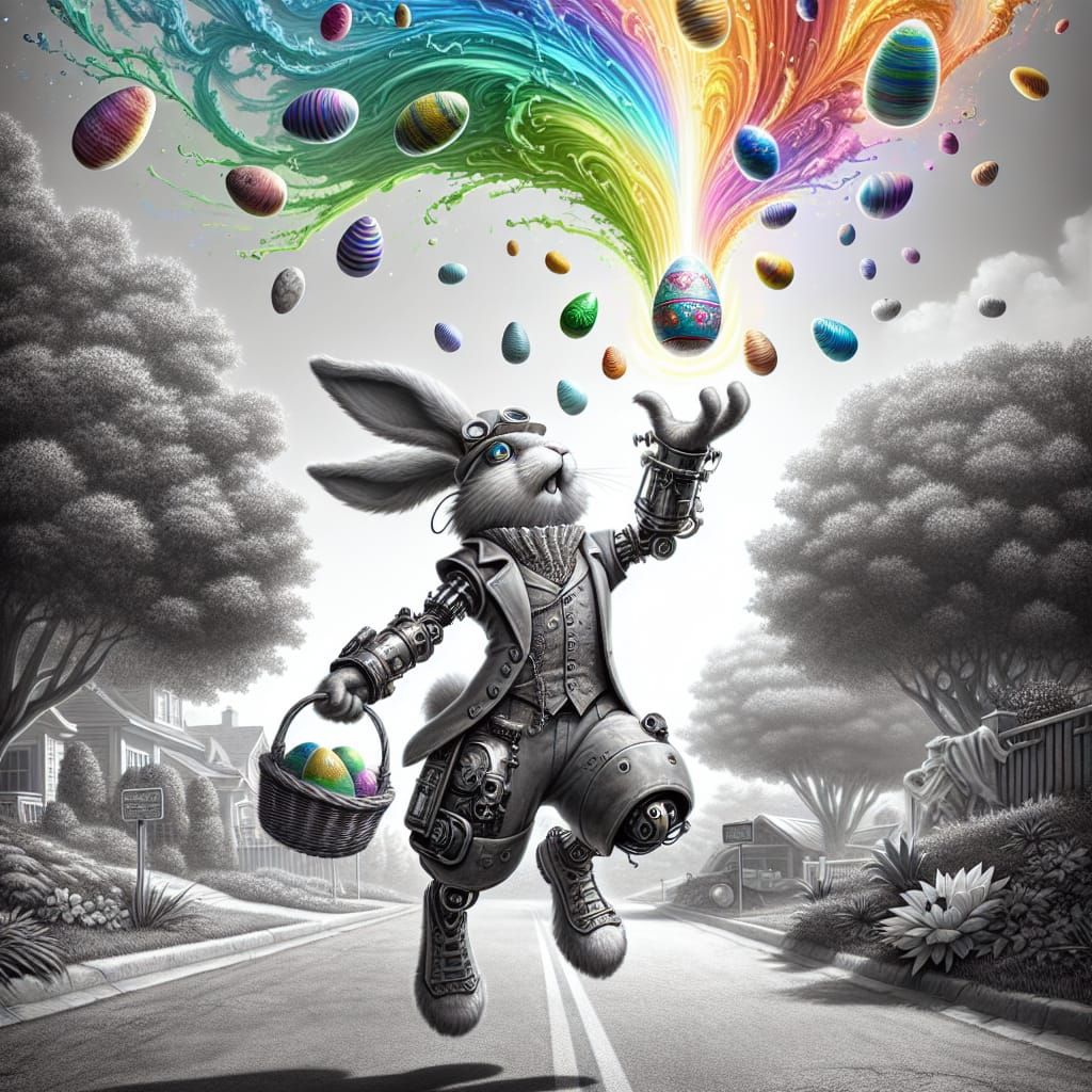 Steampunk Easter Bunny  by @Chickadee