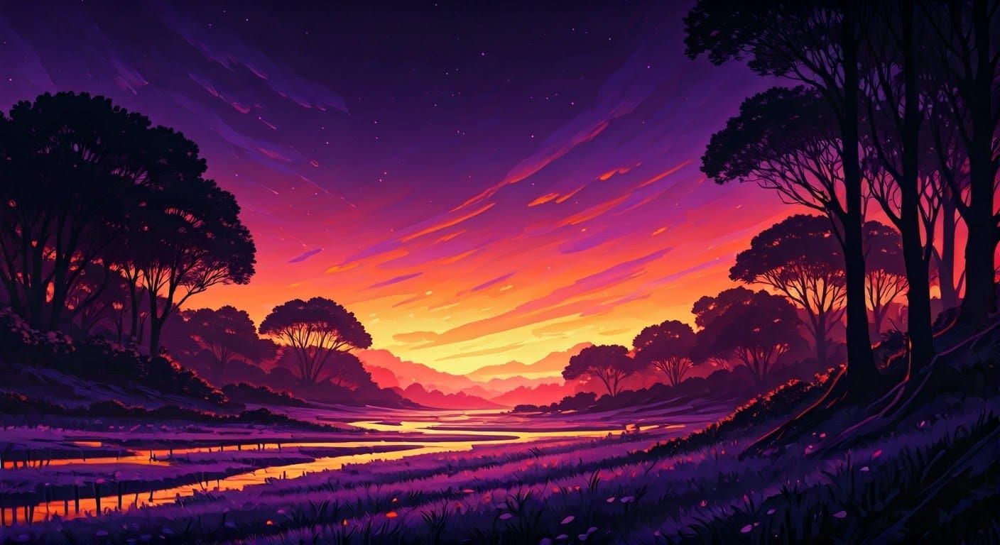 The river of light among the shadows.  by @The guitar man