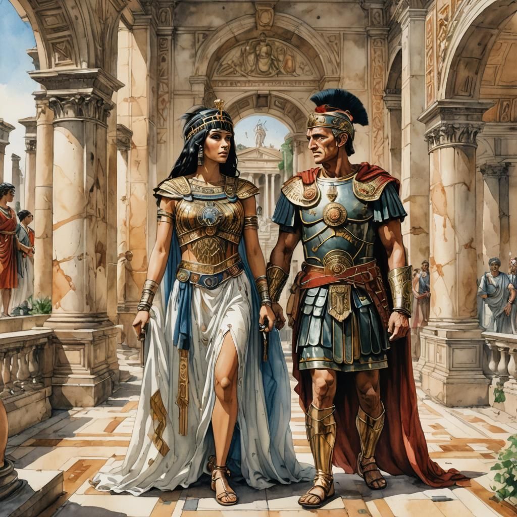 Cleopatra, the Egyptian queen in Julius Caesar's villa  by @The_Historian