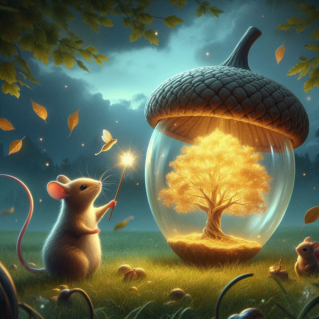 mouse and acorn