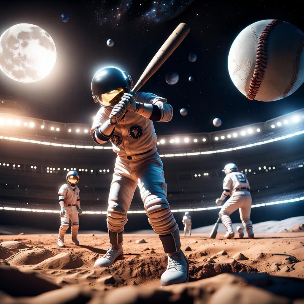 Star-Spangled Sluggers: An Intergalactic Baseball Extravaganza - AI Generated Artwork 