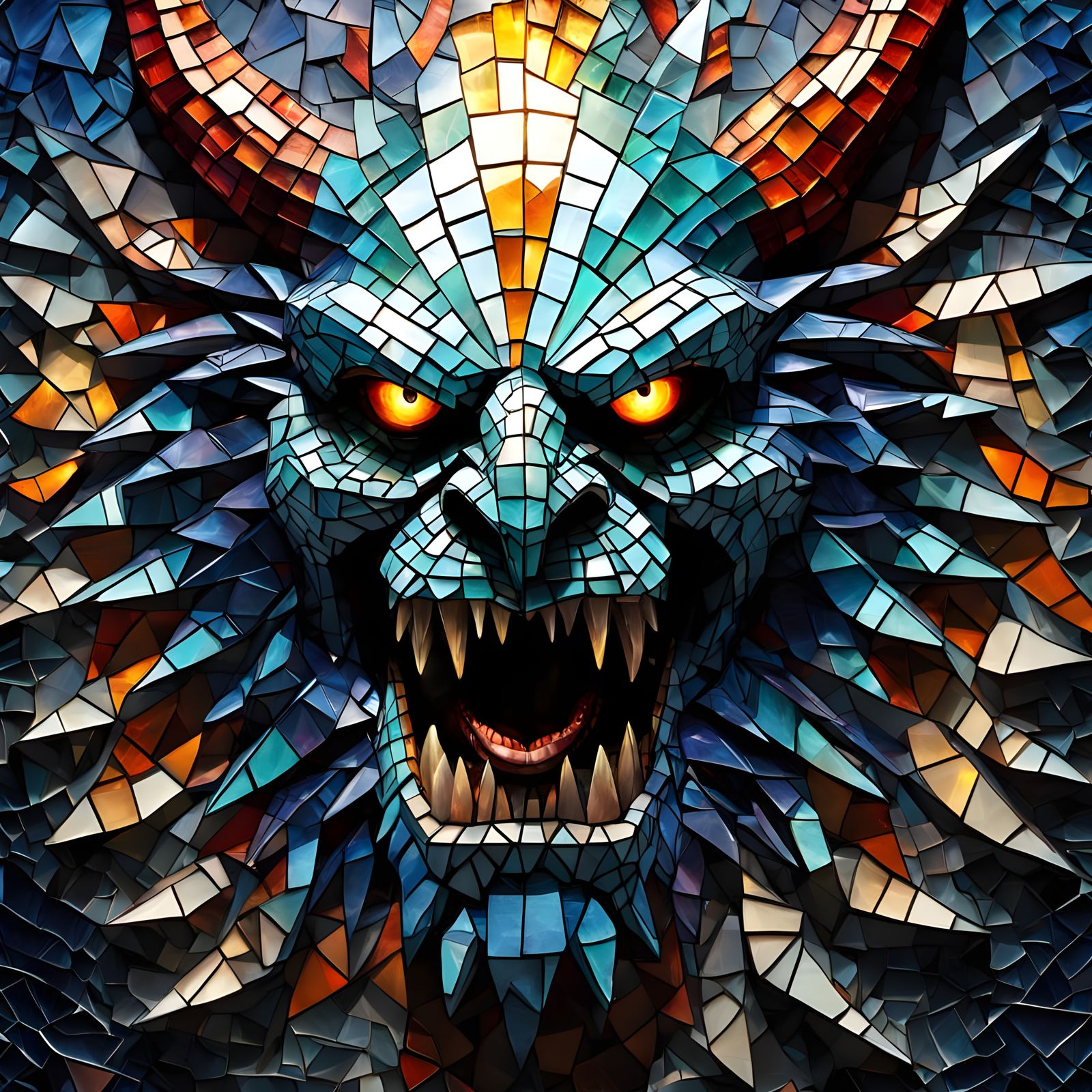 Monster in the mosaic  by @EB