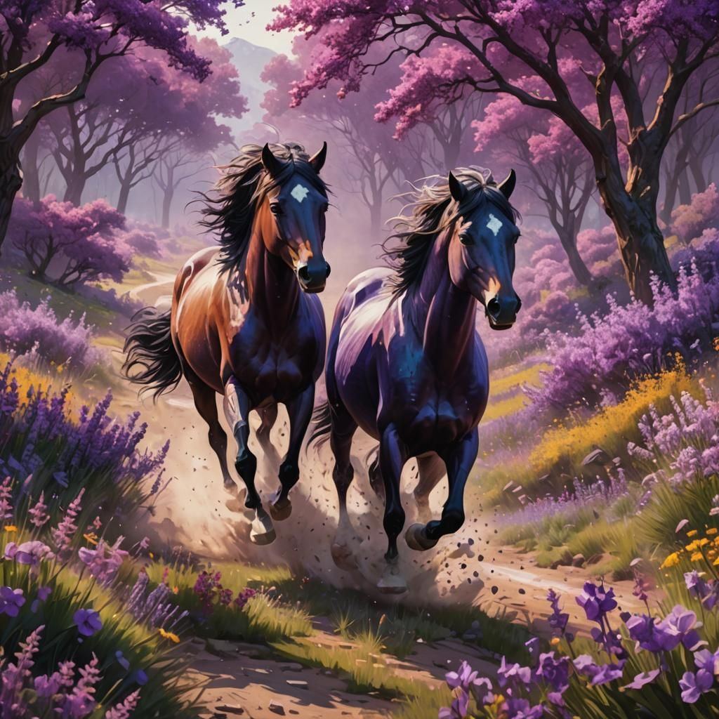 Two wild horses running free  by @Kaydenpat