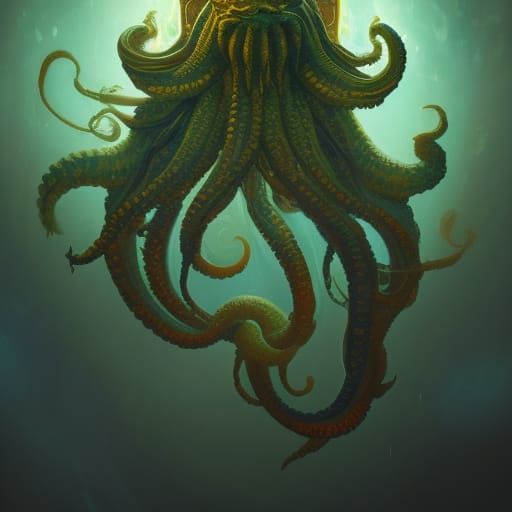 Cthulhu ; triadic colors ; hyperdetailed ; 8k resolution concept art by ...