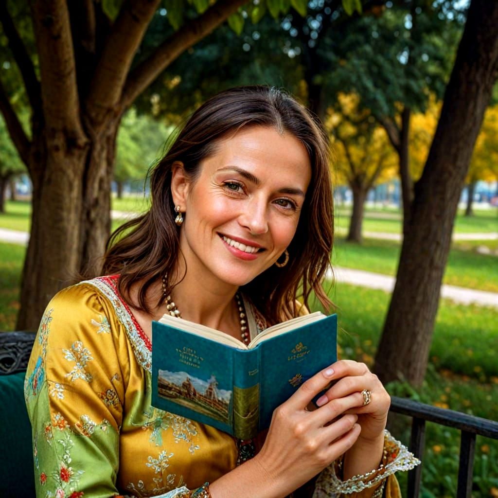 Elegant Woman in Vibrant Colors, Inspired by Impressionist M...