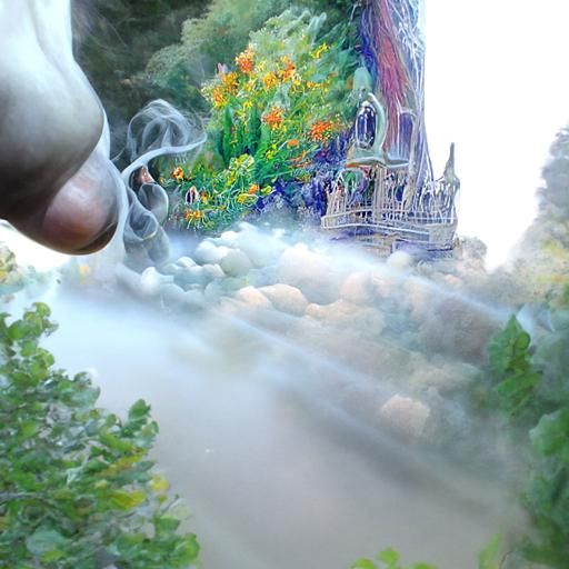smoking a blunt on a cloud