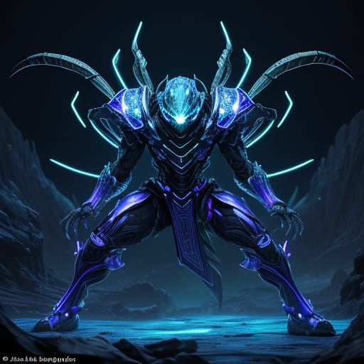 Glowing Scorpion in Alien Cavern: 3D Anime Art