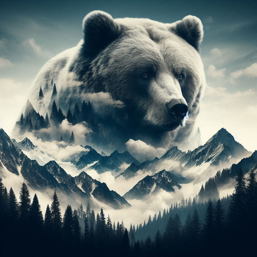 double exposure beautiful fantasy DALL-E 3 portrait landscape..