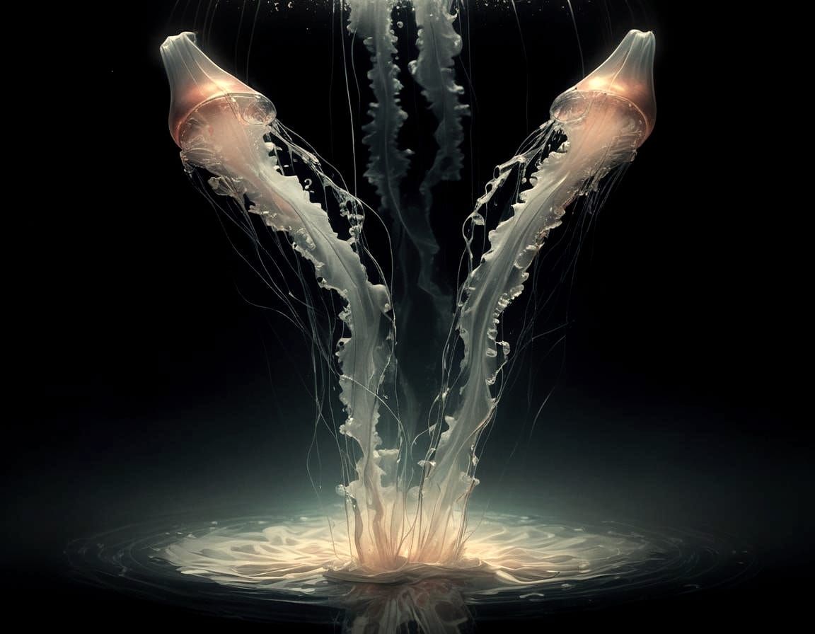 Spotlights turn into showerheads at full blast, foaming bubb...