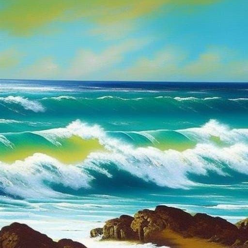 Paintsploding Waves - AI Generated Artwork - NightCafe Creator