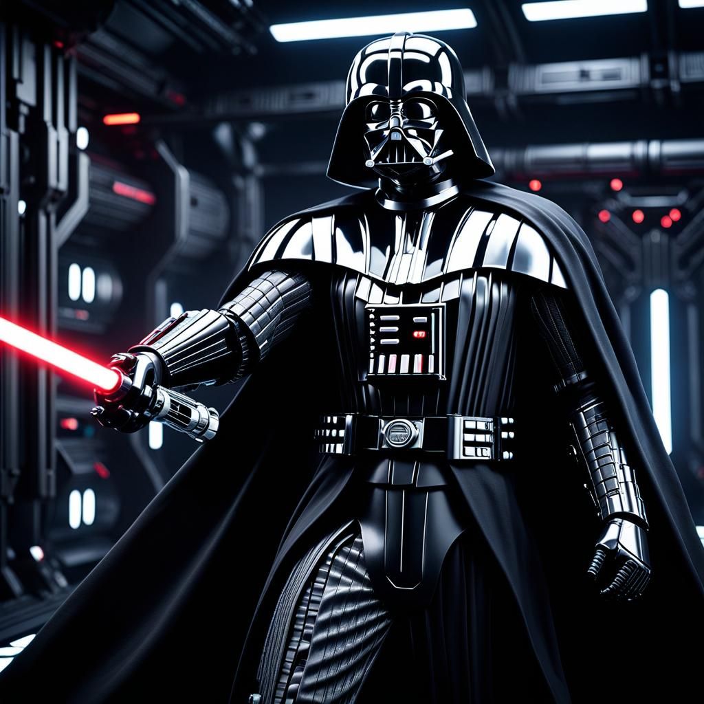 Darth Vader, in lightsaber duel - AI Generated Artwork - NightCafe Creator