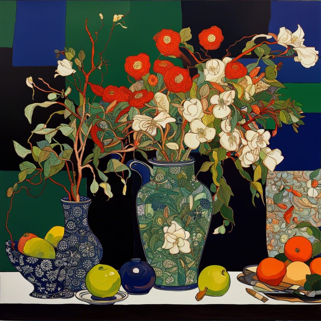 Still life with garden flowers